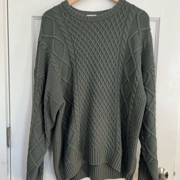 Aritzia Sunday Best Cable Knit Peggy Sweater in Sage - Picture 1 of 2